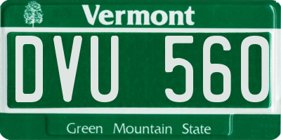 VT license plate DVU560