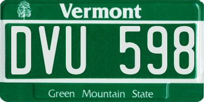 VT license plate DVU598