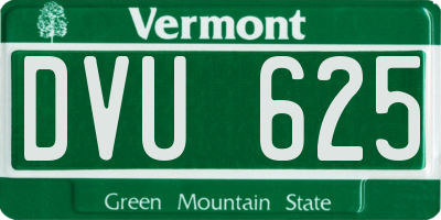 VT license plate DVU625