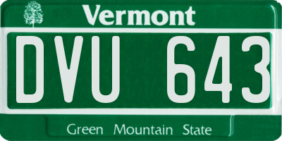 VT license plate DVU643