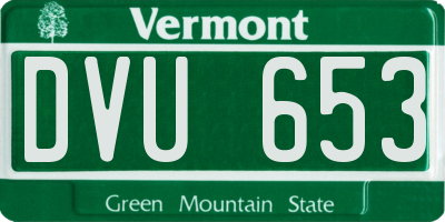 VT license plate DVU653