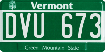 VT license plate DVU673