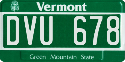 VT license plate DVU678