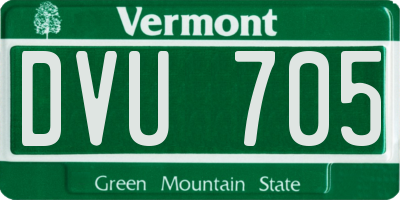 VT license plate DVU705