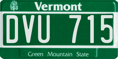 VT license plate DVU715