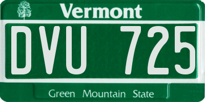 VT license plate DVU725