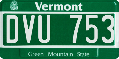 VT license plate DVU753