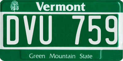 VT license plate DVU759
