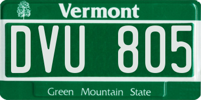 VT license plate DVU805