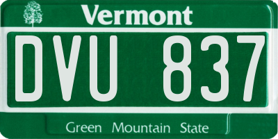 VT license plate DVU837