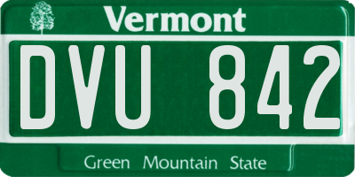 VT license plate DVU842