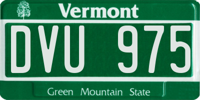 VT license plate DVU975