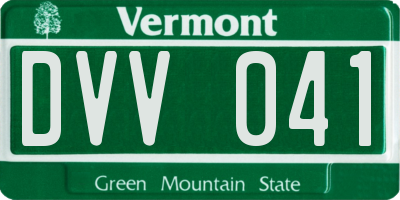 VT license plate DVV041
