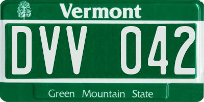 VT license plate DVV042