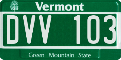 VT license plate DVV103