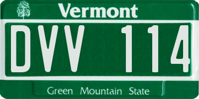 VT license plate DVV114