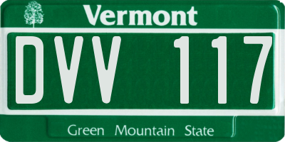 VT license plate DVV117