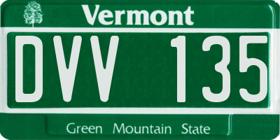 VT license plate DVV135