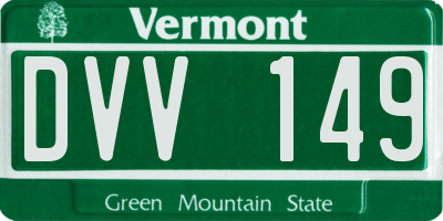VT license plate DVV149