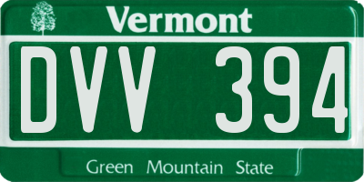 VT license plate DVV394