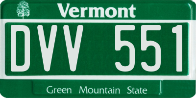 VT license plate DVV551