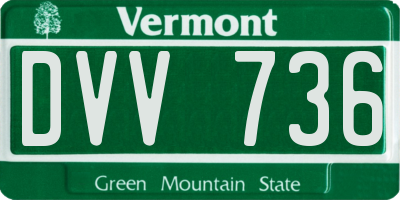 VT license plate DVV736