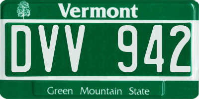 VT license plate DVV942