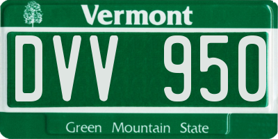 VT license plate DVV950