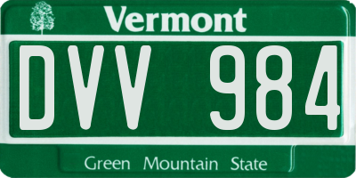 VT license plate DVV984