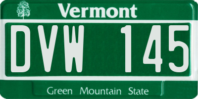 VT license plate DVW145