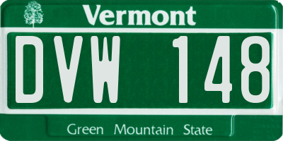 VT license plate DVW148