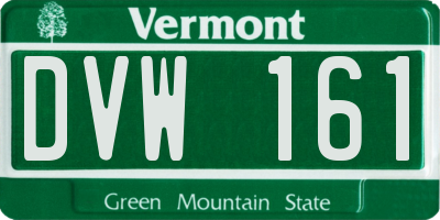 VT license plate DVW161