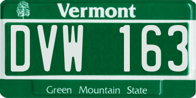 VT license plate DVW163