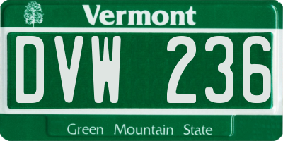 VT license plate DVW236