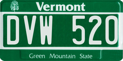 VT license plate DVW520