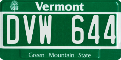VT license plate DVW644