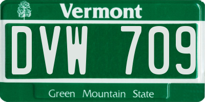 VT license plate DVW709