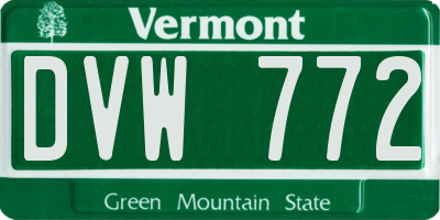 VT license plate DVW772