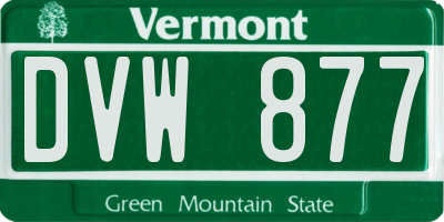 VT license plate DVW877
