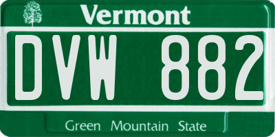 VT license plate DVW882