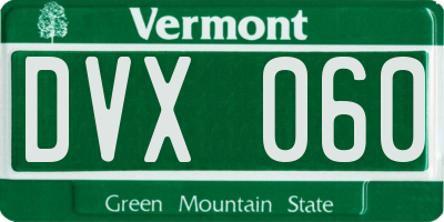 VT license plate DVX060