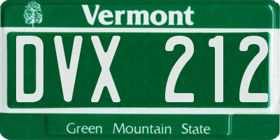 VT license plate DVX212