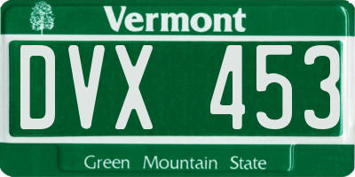 VT license plate DVX453
