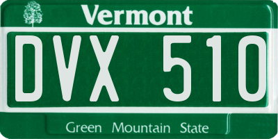 VT license plate DVX510