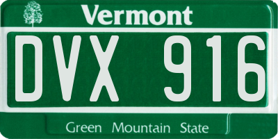 VT license plate DVX916
