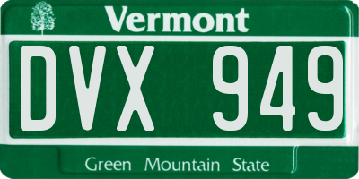 VT license plate DVX949