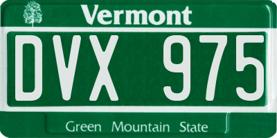 VT license plate DVX975