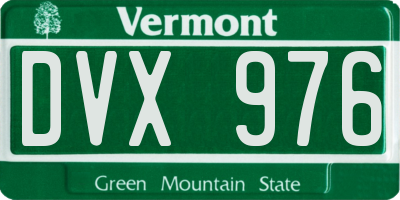 VT license plate DVX976