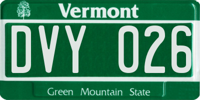 VT license plate DVY026