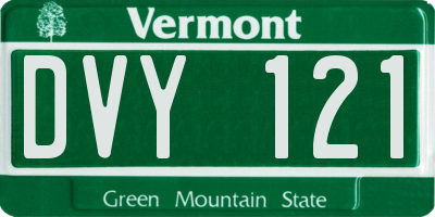 VT license plate DVY121
